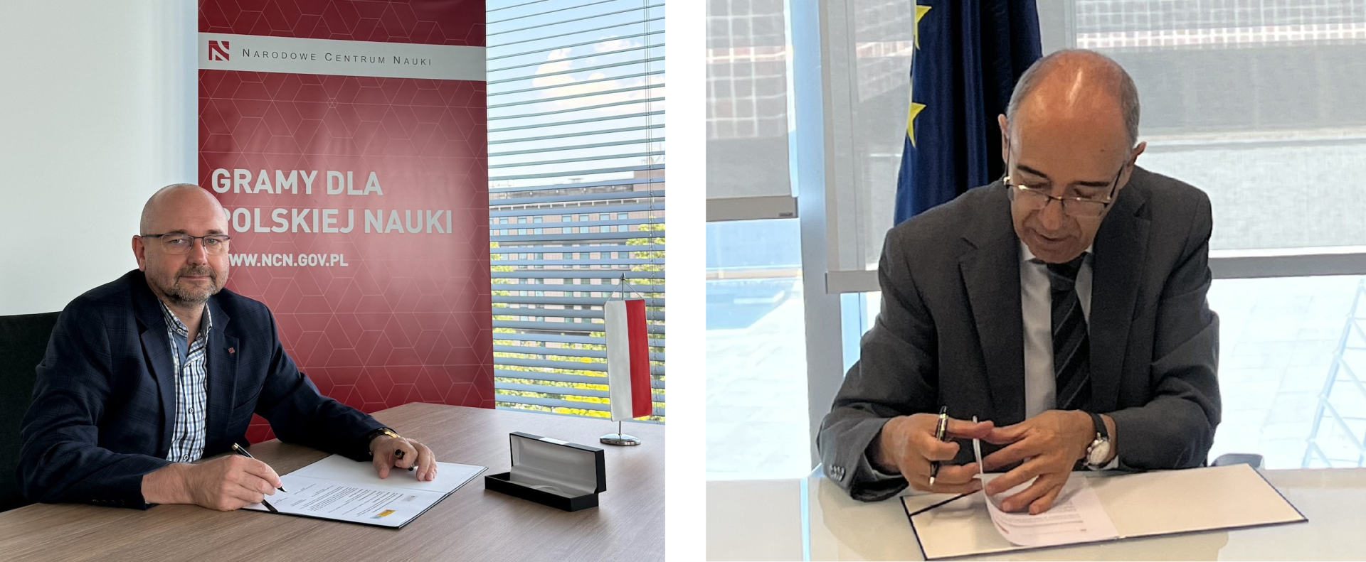 Prof. Krzysztof Jóźwiak i prof. José Manuel Fernández de Labastida podpisują MoU