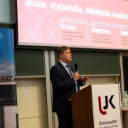 Wystąpienie prof. Janusza Janeczka, przewodniczącego Rady NCN, podczas sympozjum Znaczenie systemu grantowego dla poprawy jakości badań naukowych w Polsce, fot. Michał Niewdana