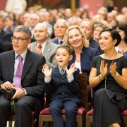 Dr hab. Katarzyna Starowicz-Bubak na widowni z rodziną