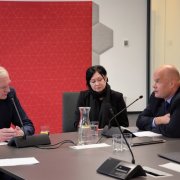 Spotkanie wicepremiera Jarosława Gowina z dyrekcją i członkami Rady NCN, w sali konferencyjnej w siedzibie Narodowego Centrum Nauki