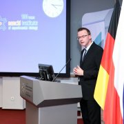 Uroczystość otwarcia Centrów Dioscuri w Instytucie Nenckiego PAN. Na zdjęciu Grzegorz Sumara, lider Centrum Dioscuri