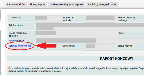 screen z systemu ZSUN/OSF pokazujący miejsce, w które należy kliknąć