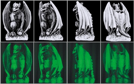 Holograficzny obraz figurki gargulca. Fot. mgr inż. Weronika Zaperty Holograficzny obraz figurki gargulca