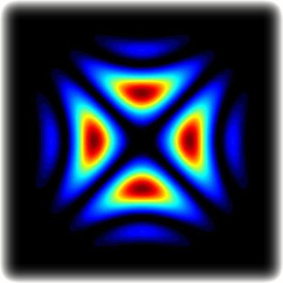 Przewidziany hologram pojedynczego fotonu w charakterystycznym kształcie krzyża