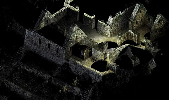 Rekonstrukcja wyglądu fragmentu kompleksu Machu Picchu