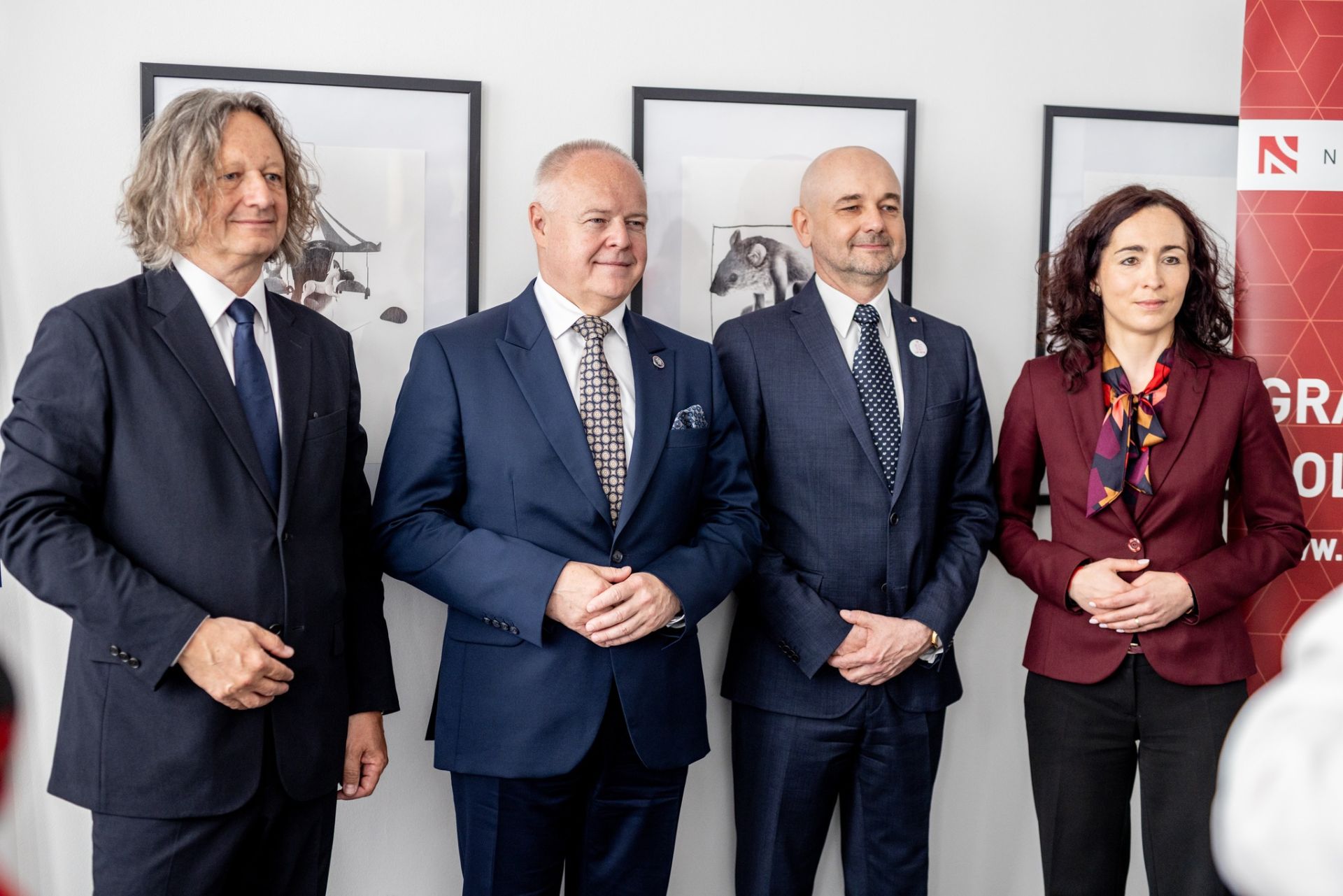 Prof. Ryszard Koziołek, prof. Marek Gzik, prof. Krzysztof Jóźwiak, dr hab. Agnieszka Turska-Kawa, prof. UŚ podczas briefingu prasowego przed inauguracją Dni NCN 2026