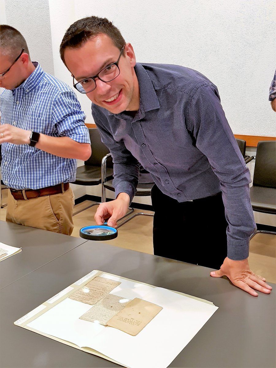 Dr hab. Michał Choiński in Beinecke Rare Book and Manuscript Library na Yale University