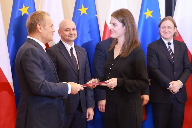 Spotkanie premiera Donalda Tuska z laureatami nagrody Prezesa Rady Ministrów za osiągnięcia naukowe za 2023 rok, 29 listopada 2024 r., fot. Kancelaria Premiera